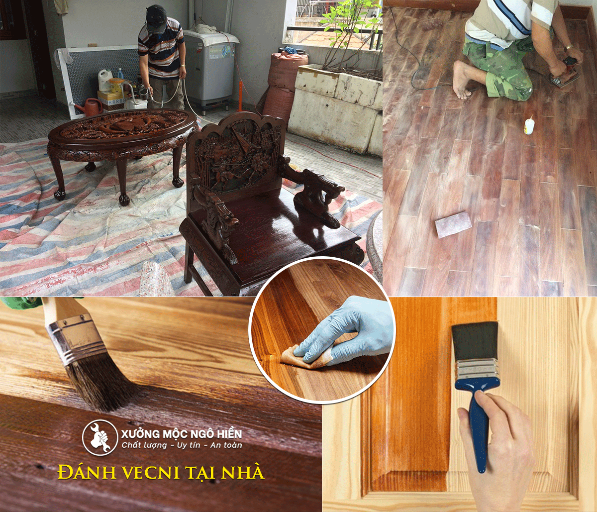 Dịch vụ sơn đồ gỗ tại nhà, Đánh vecni bàn ghế